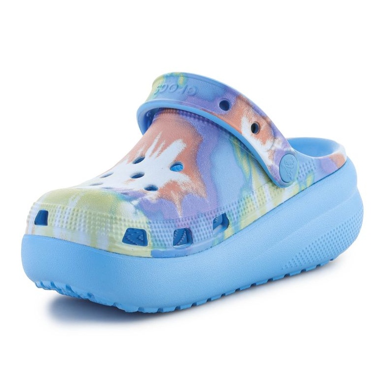 Pantuflas de espuma Crocs Classic Tie Dye Cutie Clog 208083-4KT azul 2