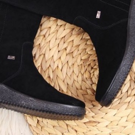 Botas impermeables de nobuck con aislamiento de lana de oveja Rieker W R237 negro 5