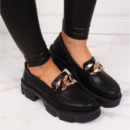 Zapatos de piel con cadena Filippo W PAW252, negro 3