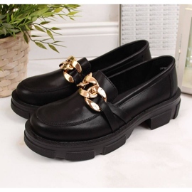 Zapatos de piel con cadena Filippo W PAW252, negro 4