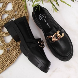 Zapatos de piel con cadena Filippo W PAW252, negro 5