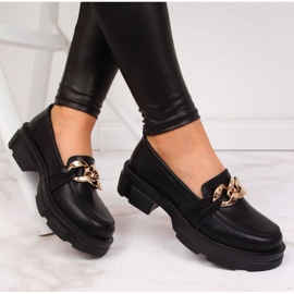 Zapatos de piel con cadena Filippo W PAW252, negro 6