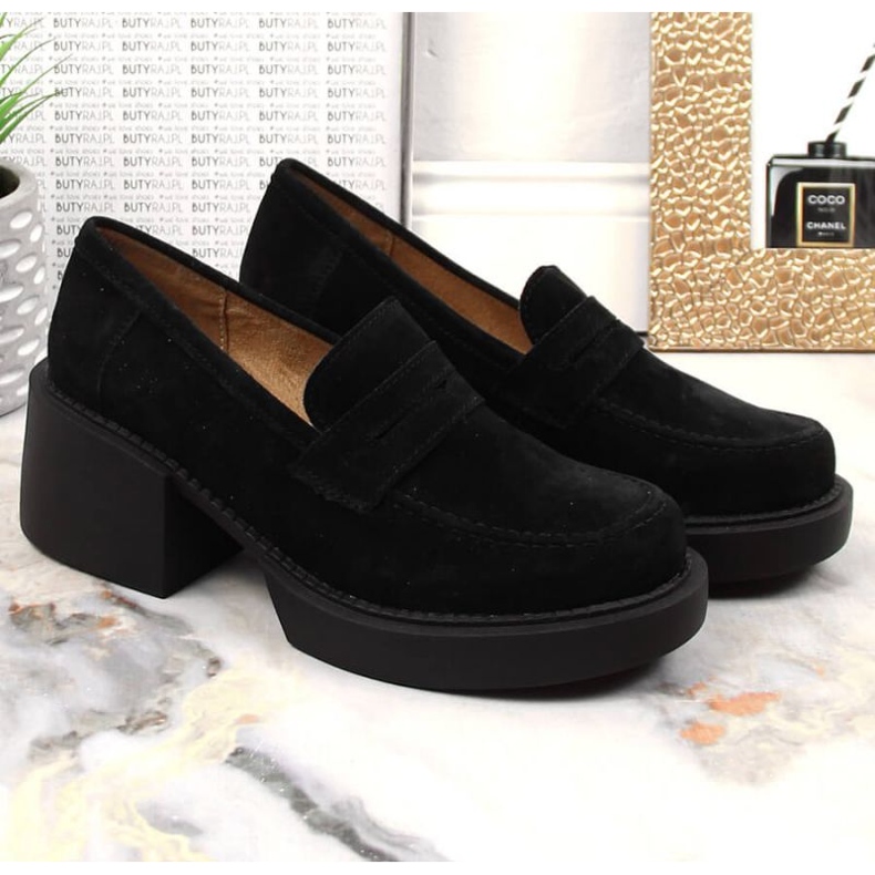 Mocasines de tacón Filippo W DP4685/23 de piel negro 2