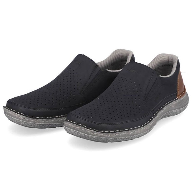 Zapatos cómodos calados Rieker M RKR579 azul marino 2