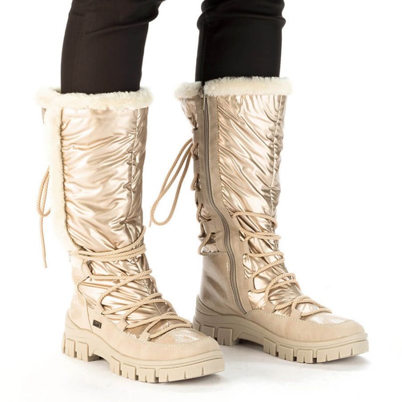 Botas de nieve altas impermeables Rieker W RKR640 beige 2