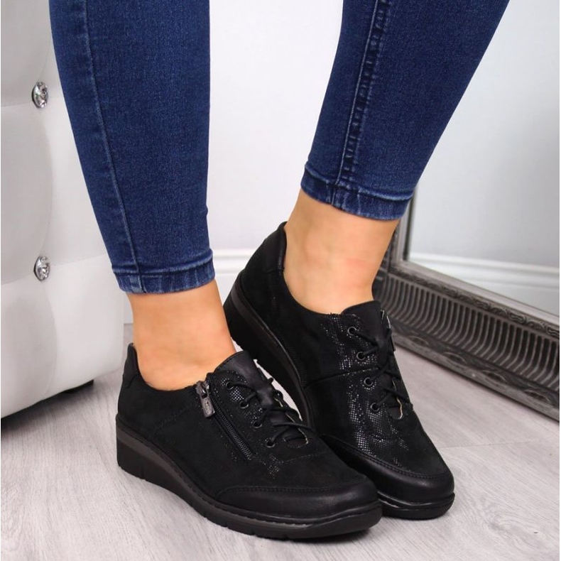 Helios W H334B Zapatos piel brillante negro 2