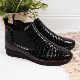 Botas Rieker W R474 de piel de serpiente negra 3