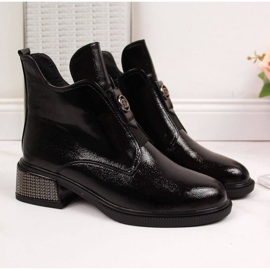 Botines Filippo W PAW256 negros con bloque decorativo 4