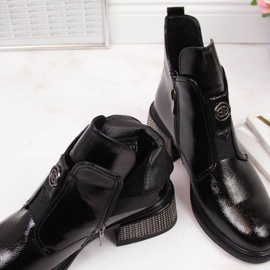 Botines Filippo W PAW256 negros con bloque decorativo 5