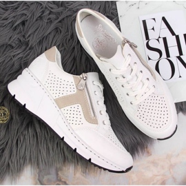 Zapatos cuña Rieker W N6304-80 piel blanco 6