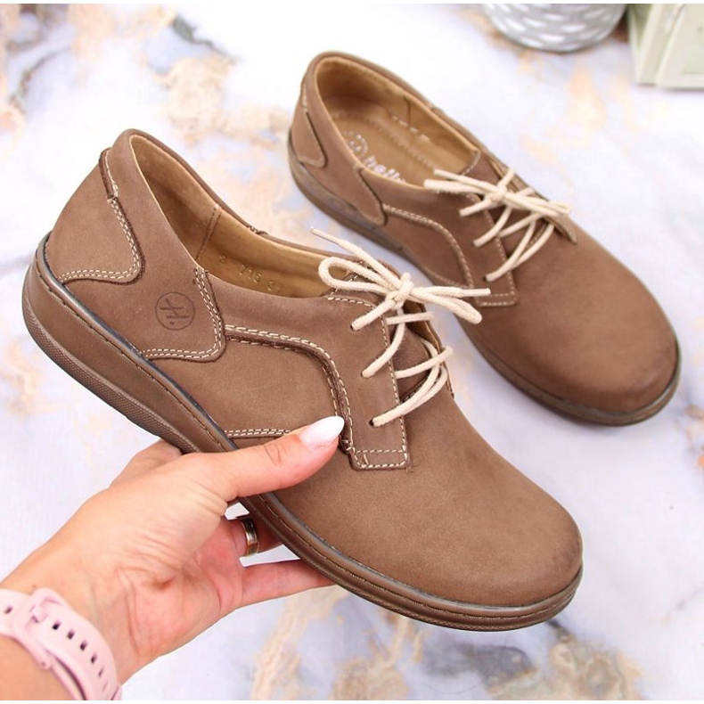 Zapatos confort Helios W H715N beige marrón 1