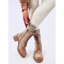 Mayfield botines caqui con cordones beige 2
