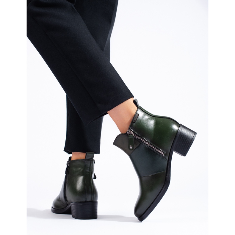 Botines de mujer verde oscuro de Vinceza 1