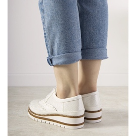 Zapatos plateados sin cordones con tachuelas GF-FD9 blanco 1