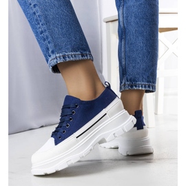 Zapatillas altas de plataforma azul marino de Lavaris 1