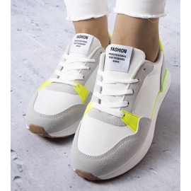 Zapatillas blancas con inserciones de neón de Alita. blanco 2