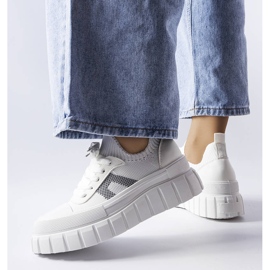 Zapatillas Charpentier blancas con plataforma blanco 2