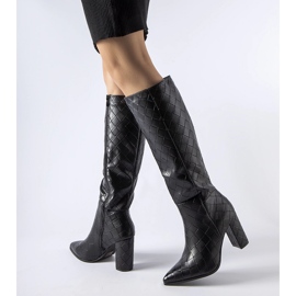 Botas negras decoradas con acolchado Brannon. negro 1