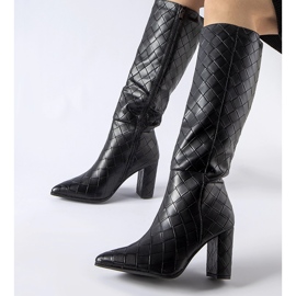 Botas negras decoradas con acolchado Brannon. negro 2