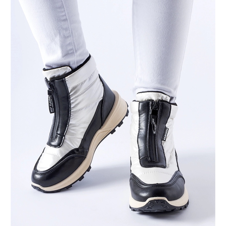 Botas de nieve blancas con aislamiento y cremallera Ritter. blanco 2