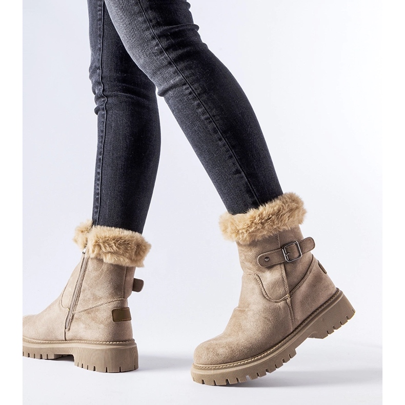 Botas aislantes marrones con pelo de Odetta marrón 1 Botas aislantes marrones con pelo de Odetta marrón 1