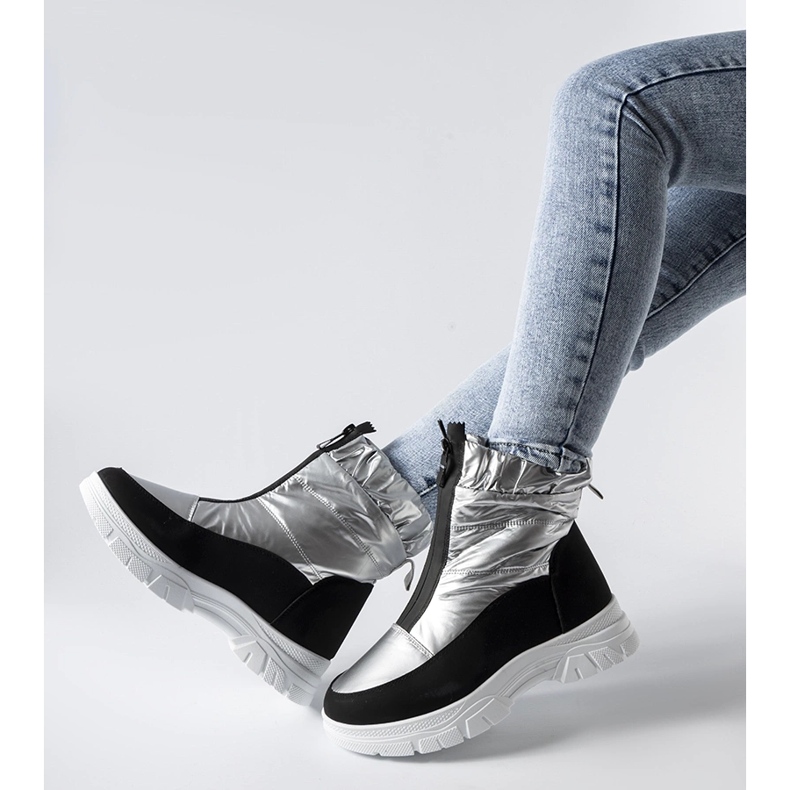 Botas de nieve Controni con aislamiento plateado y negro plata 1