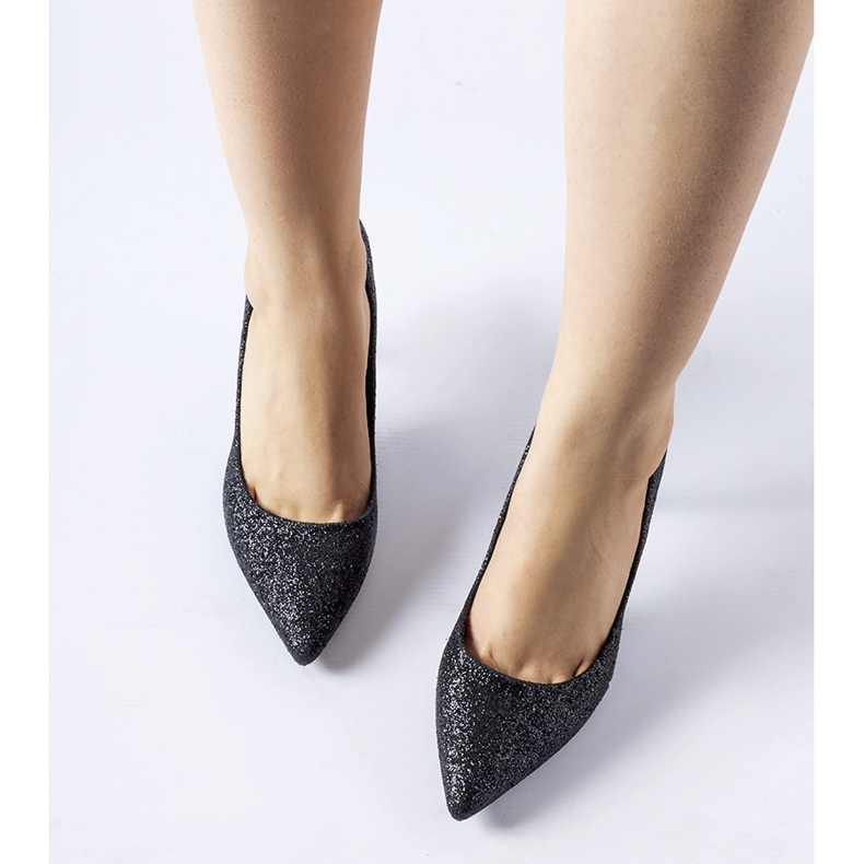 Stilettos Schaumburg negros con purpurina 1