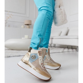 Zapatillas deportivas Deleon con aislamiento dorado y purpurina 2