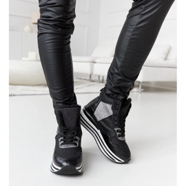Zapatillas aislantes negras con purpurina Deleon negro 3