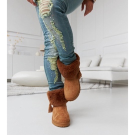 Botas de nieve Geradino marrones forradas de pelo marrón 1