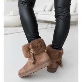 Botas de nieve Geradino marrones forradas de pelo marrón 3