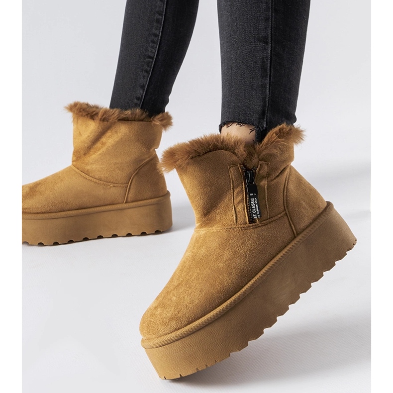 Botas de nieve marrones con plataforma de Puntos marrón 1 Botas de nieve marrones con plataforma de Puntos marrón 1