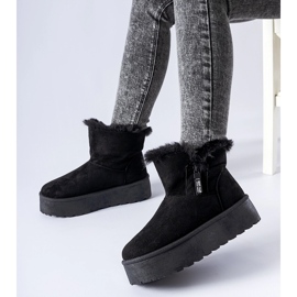Botas de nieve negras con plataforma de Puntos negro 2