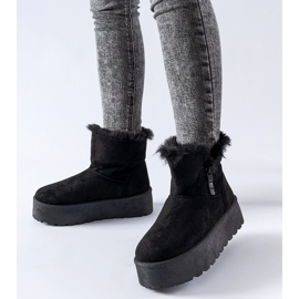 Botas de nieve negras con plataforma de Puntos negro 1