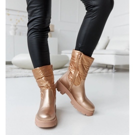 Botines aislantes metalizados con pespunte Malvaro beige 3