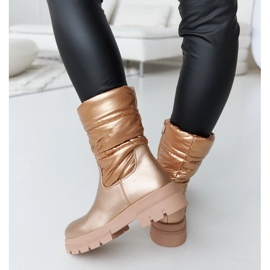 Botines aislantes metalizados con pespunte Malvaro beige 4