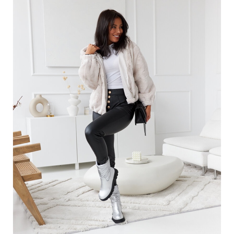 Botines aislantes plateados con acolchado Malvaro plata 1 Botines aislantes plateados con acolchado Malvaro plata 1