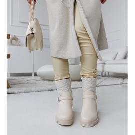 Botines beige con pespuntes Brembo decorativos 3