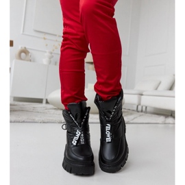 Botas de nieve aislantes negras con inscripciones Eulalia. negro 4