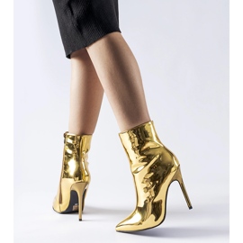 Botines stiletto Gaetana de charol dorado 1