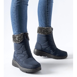 Botas de nieve con cuña azul marino de Brownton 1