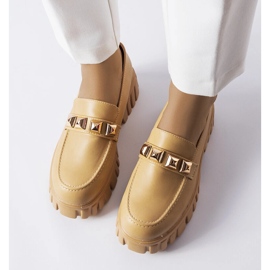 Mocasines plataforma Frisco beige 2
