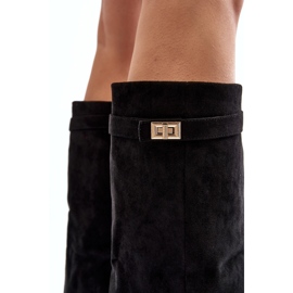 Botas de tacón alto por encima de la rodilla para mujer Portora negra negro 5