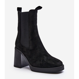 Botas de tacón grueso de mujer Piovere negro 1
