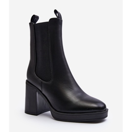 Botas de tacón grueso de mujer Piovere negro 1