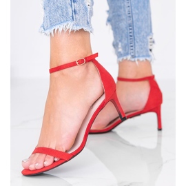 Sandalias rojas de tacón bajo de New Love rojo 1