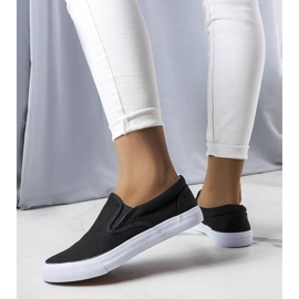 BM Zapatillas slip-on de tela negras de Candace negro 2