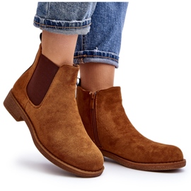 Botas Chelsea bajas Camel Sawarra para mujer marrón 8