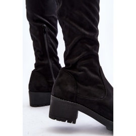 Botas de tacón bajo por encima de la rodilla para mujer Negro Berrinda 5