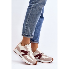 Deportivas Mujer Chloette Beige y Burdeos 4